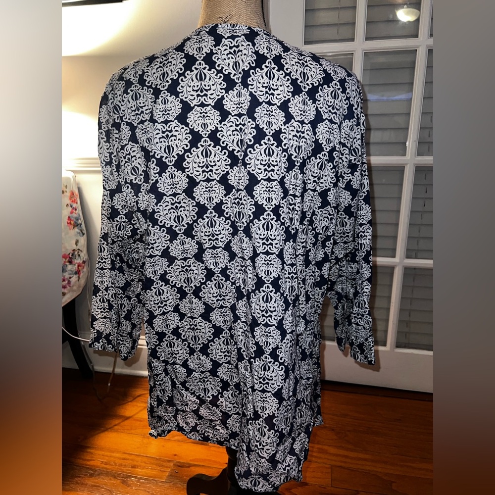 Talbots Boho Embroidered Cotton Tunic Top Size 2X - Picture 5 of 6